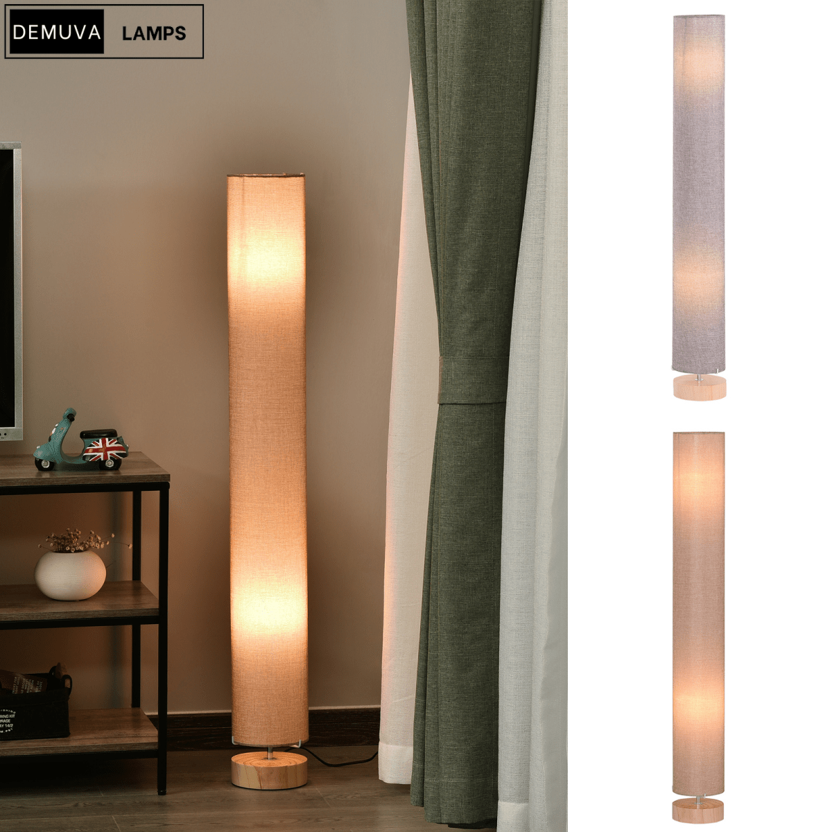 120Cm Living Bed Room Tall Floor Lamp Soft Warm Lighting - Demuva