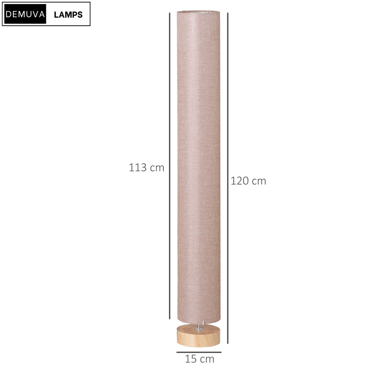 120Cm Living Bed Room Tall Floor Lamp Soft Warm Lighting - Demuva