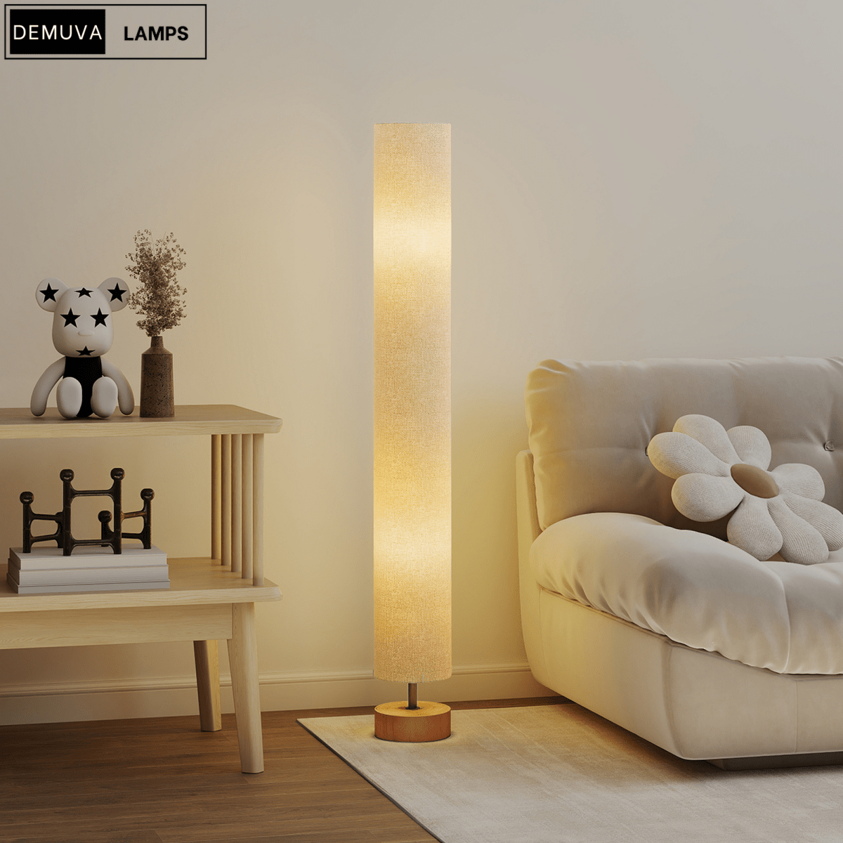 120Cm Living Bed Room Tall Floor Lamp Soft Warm Lighting - Demuva