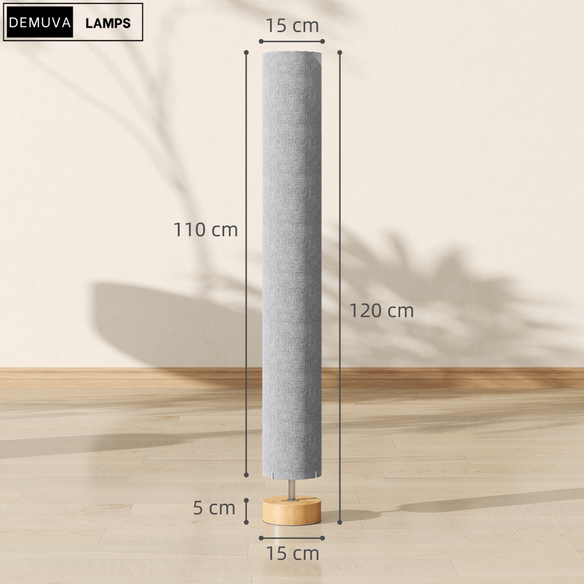 120Cm Living Bed Room Tall Floor Lamp Soft Warm Lighting - Demuva
