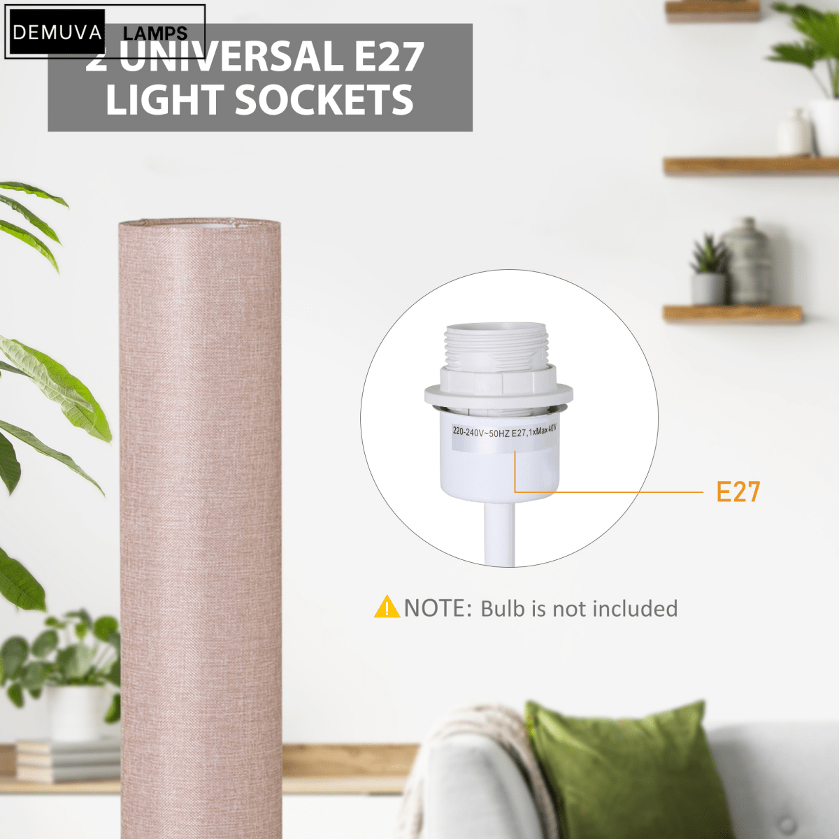 120Cm Living Bed Room Tall Floor Lamp Soft Warm Lighting - Demuva