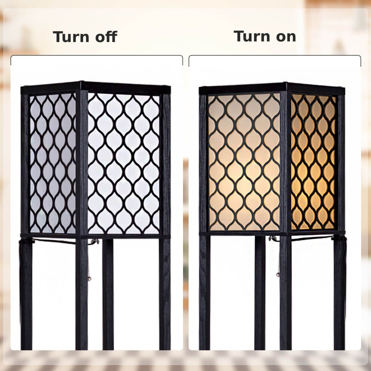 160 Cm Floor Lamp with 3 - Tier Shelf for Room Decoration - Demuva