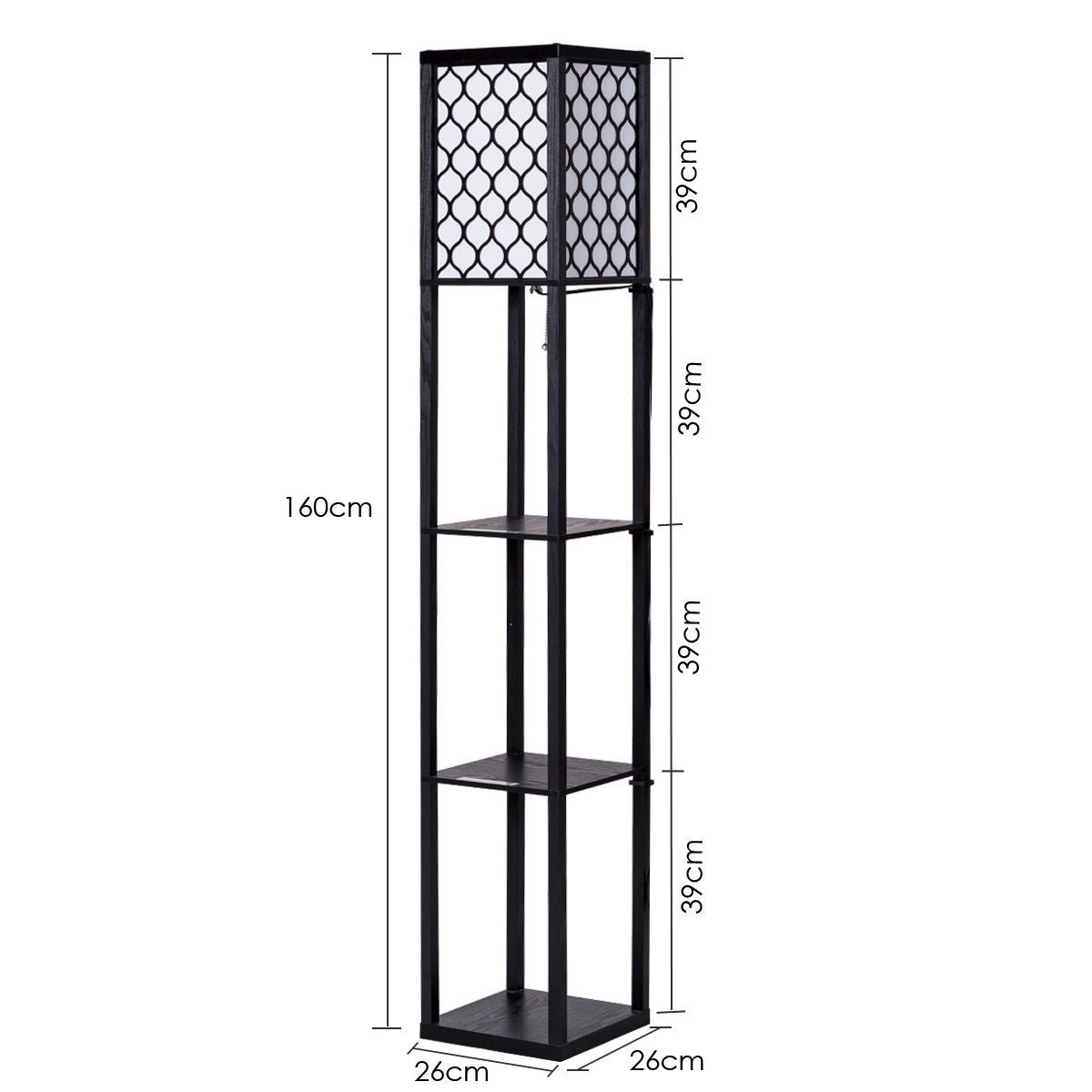 160 Cm Floor Lamp with 3 - Tier Shelf for Room Decoration - Demuva