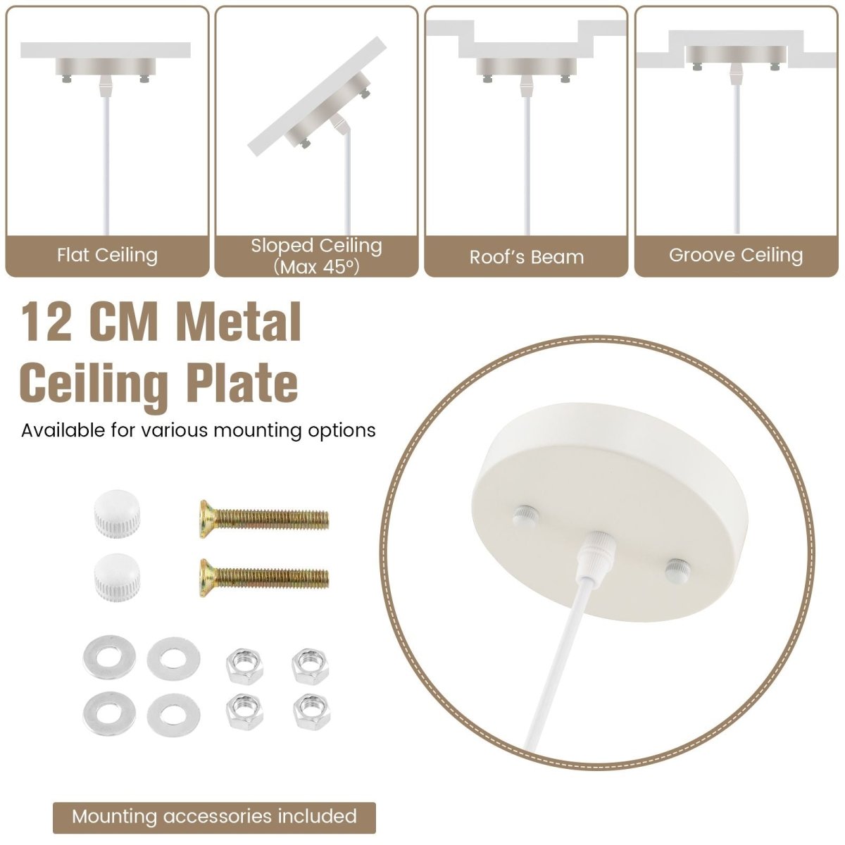 Dome Paper Pendant Ceiling Light with Adjustable Hanging Rope - Demuva