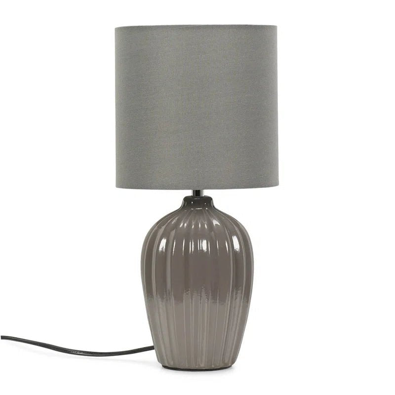 Grey Fluted Table Lamp - Demuva
