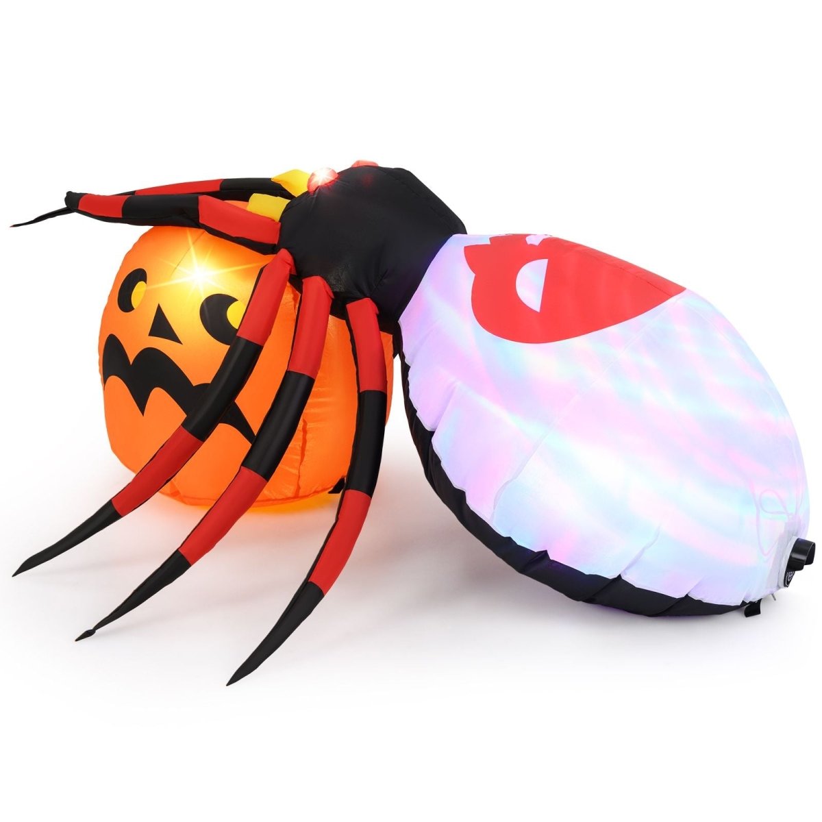 Inflatable Halloween Spider with Colorful Rotating Light - Demuva