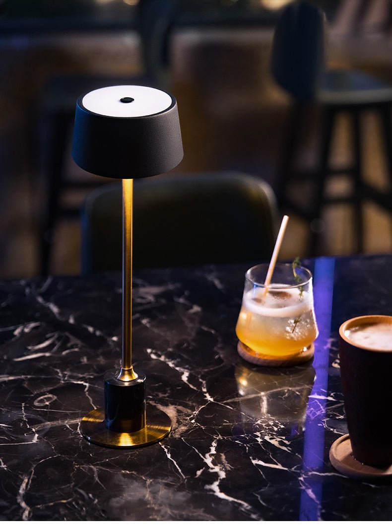 LumoStone Rechargeable LED Table Lamp – Iron & Marble USB - C Desk Light - Demuva