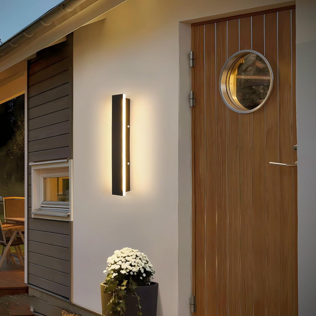 Modern Outdoor Wall Light 40cm Black Minimalist Long Fixture - Demuva