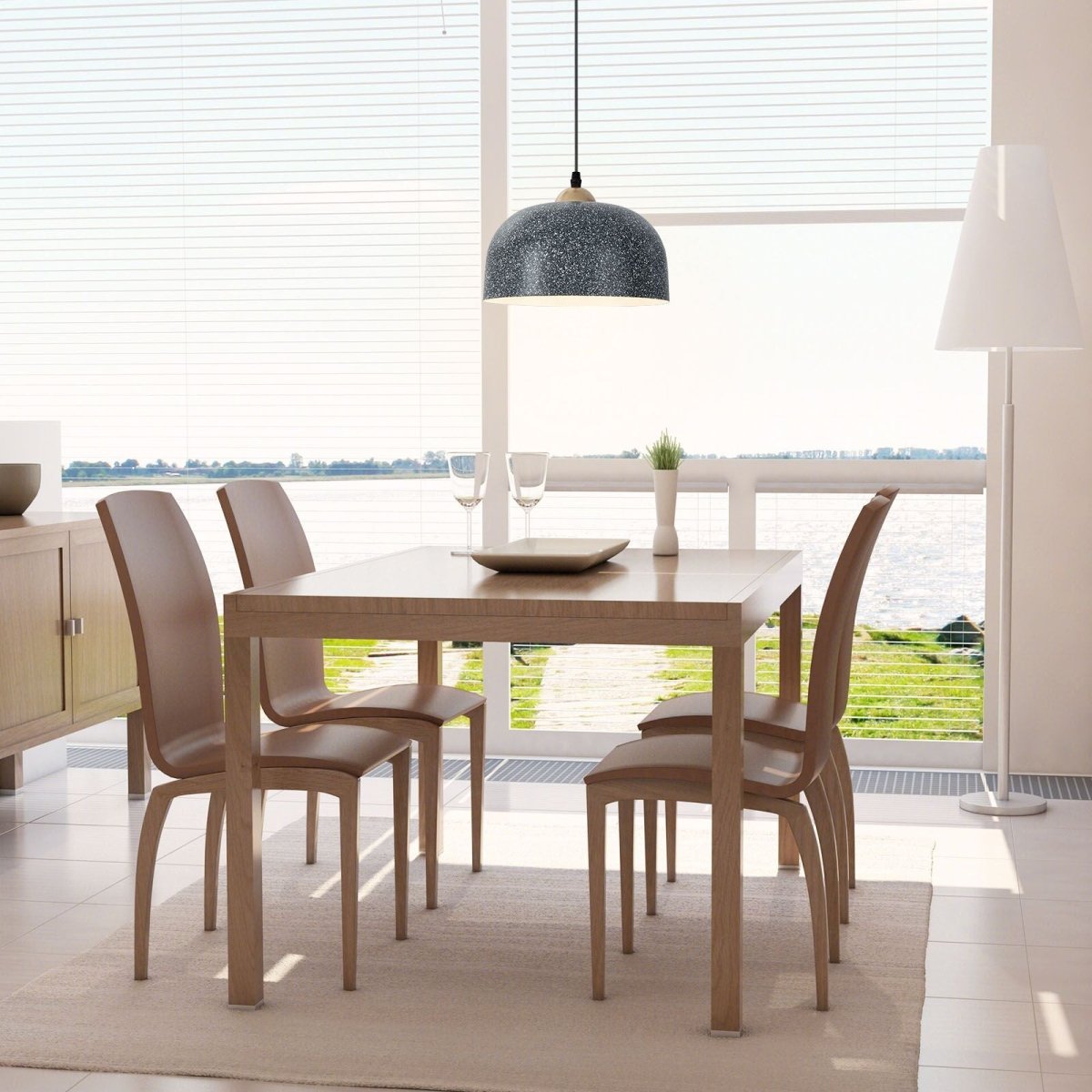 Pendant Light Fixture with Adjustable Hanging Cable and E27 Bulb Base - Demuva