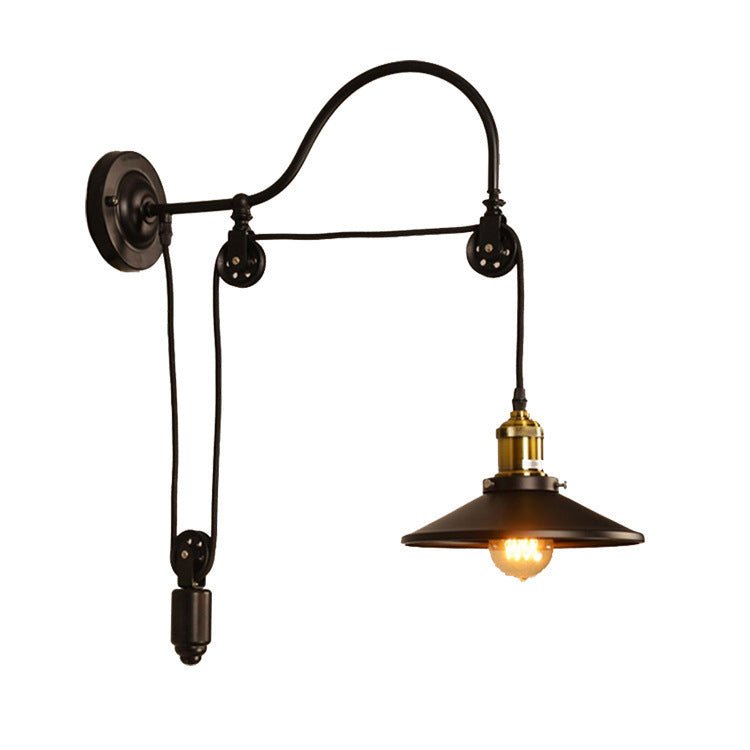 Retro Industrial Wall Lamp – Wrought Iron Light - Demuva
