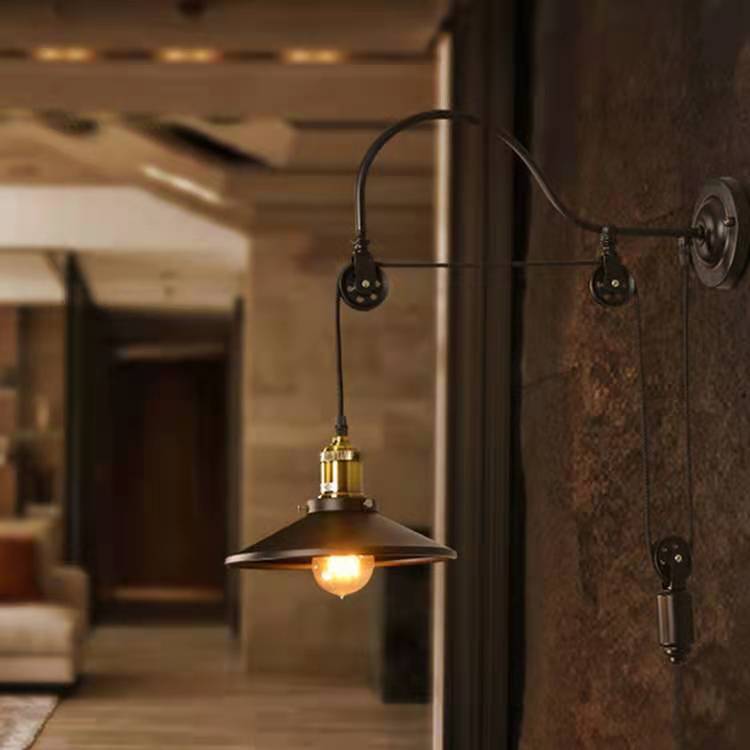 Retro Industrial Wall Lamp – Wrought Iron Light - Demuva