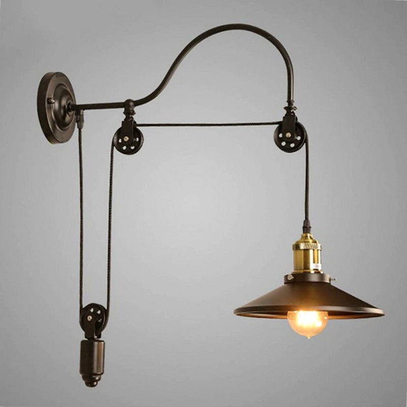 Retro Industrial Wall Lamp – Wrought Iron Light - Demuva