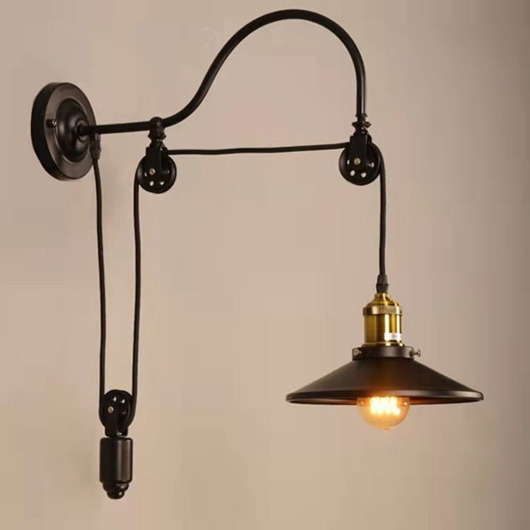 Retro Industrial Wall Lamp – Wrought Iron Light - Demuva