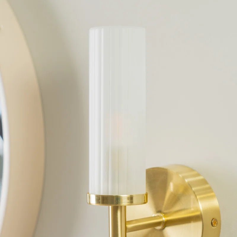 Stylish Canya IP44 Frosted Reeded Glass Wall Light - Demuva