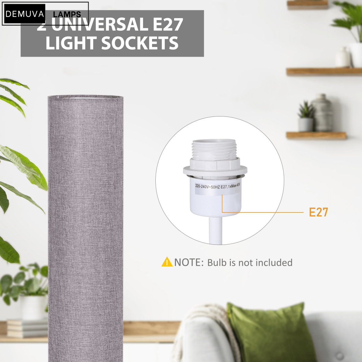 120Cm Living Bed Room Tall Floor Lamp Soft Warm Lighting - Demuva