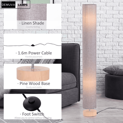 120Cm Living Bed Room Tall Floor Lamp Soft Warm Lighting - Demuva