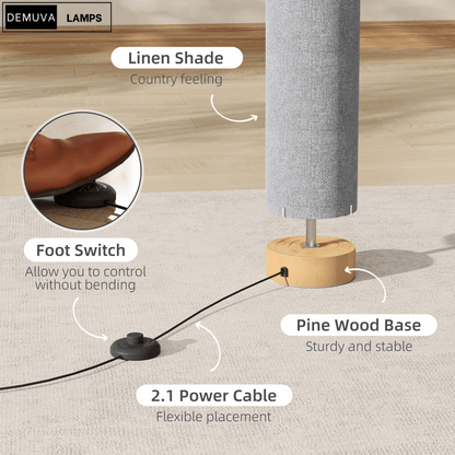 120Cm Living Bed Room Tall Floor Lamp Soft Warm Lighting - Demuva