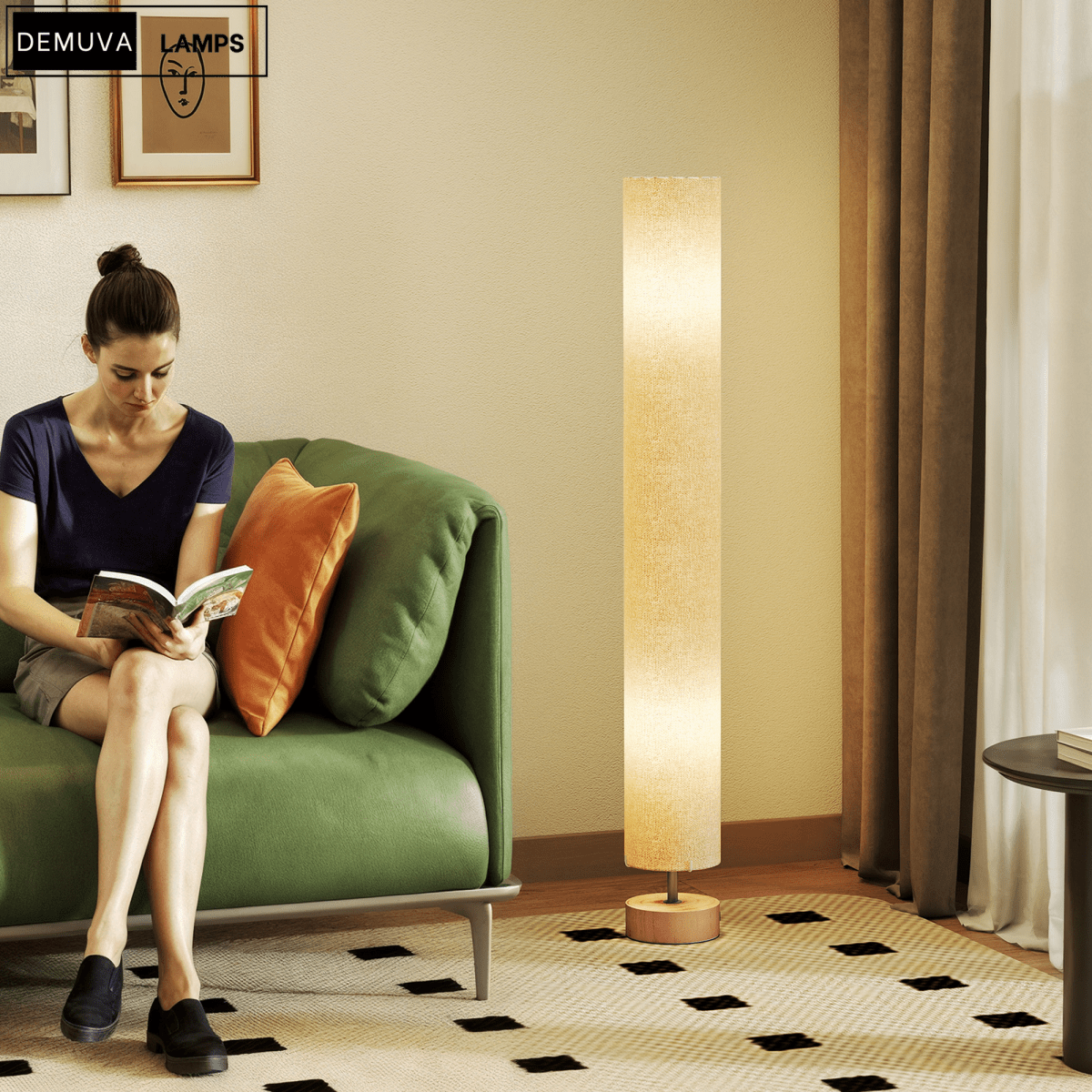 120Cm Living Bed Room Tall Floor Lamp Soft Warm Lighting - Demuva