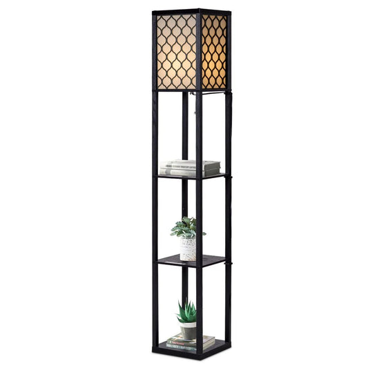 160 Cm Floor Lamp with 3 - Tier Shelf for Room Decoration - Demuva