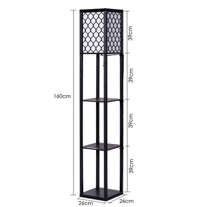 160 Cm Floor Lamp with 3 - Tier Shelf for Room Decoration - Demuva