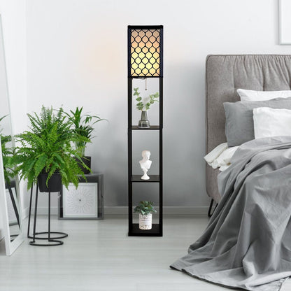 160 Cm Floor Lamp with 3 - Tier Shelf for Room Decoration - Demuva