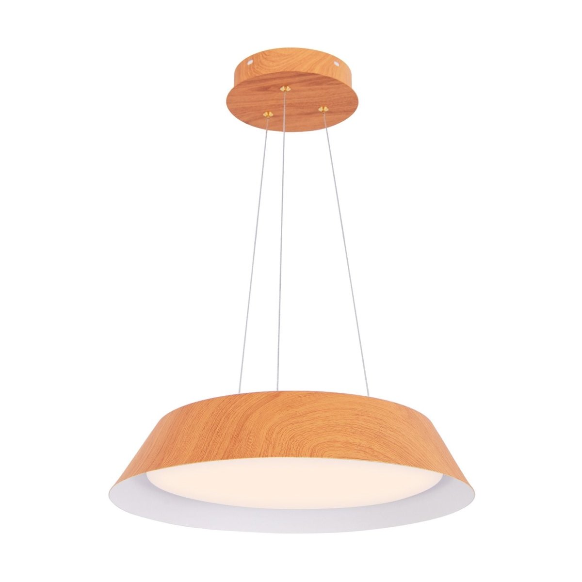 22W Modern Ceiling Light with Wood Grain and Metal Frame - Demuva