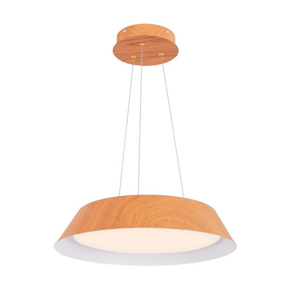 22W Modern Ceiling Light with Wood Grain and Metal Frame - Demuva