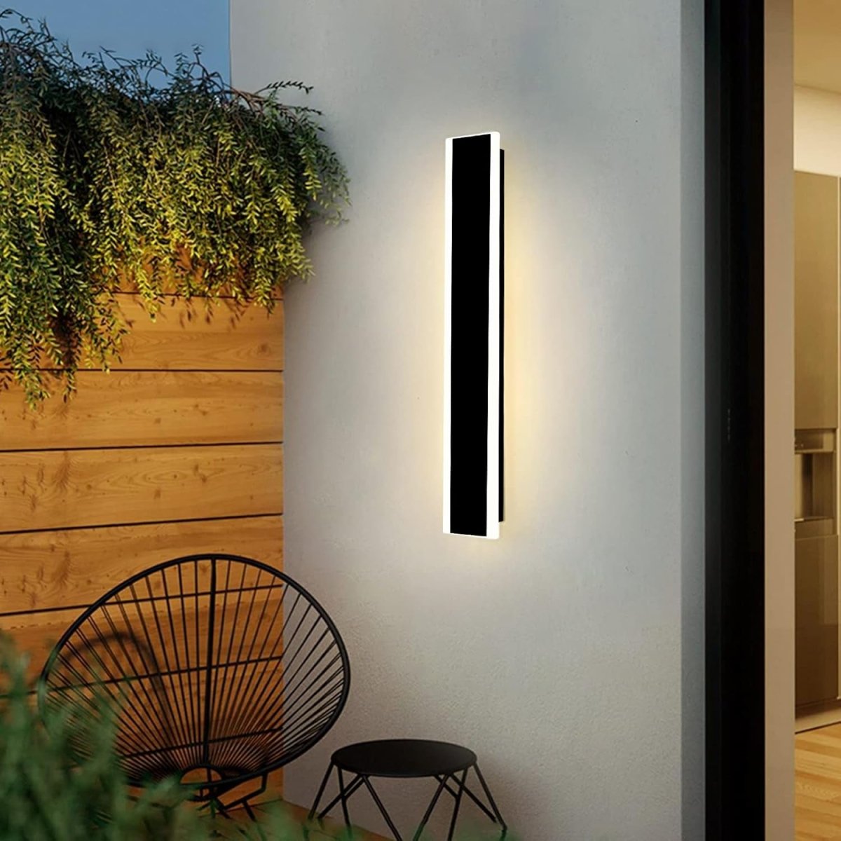 60CM Stylish Outdoor Wall Light - 22W LED Garden Fixture with 3000K Warm White Glow & IP65 Waterproof for Hallways, Gardens, and Balconies - Demuva