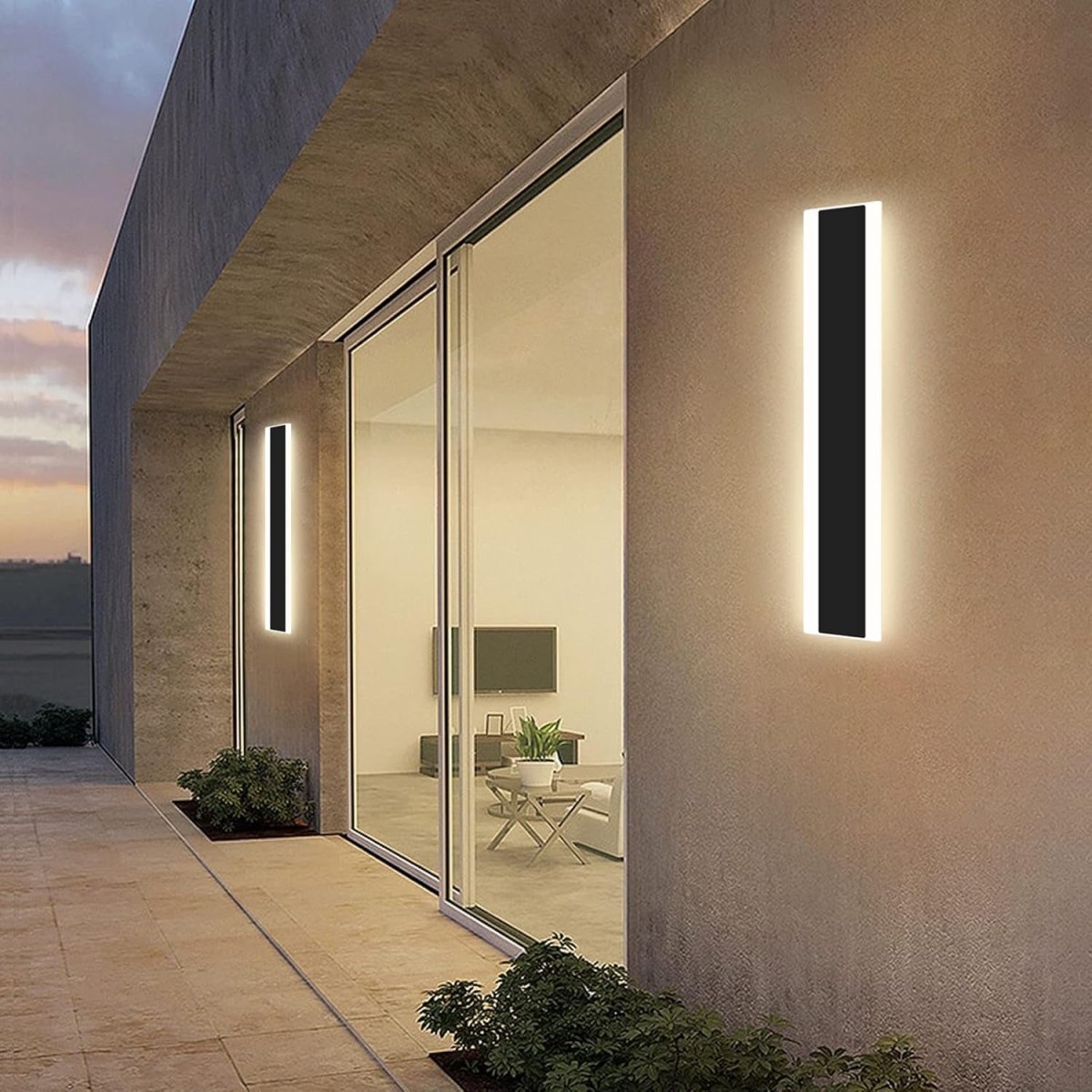 60CM Stylish Outdoor Wall Light - 22W LED Garden Fixture with 3000K Warm White Glow & IP65 Waterproof for Hallways, Gardens, and Balconies - Demuva