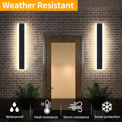 60CM Stylish Outdoor Wall Light - 22W LED Garden Fixture with 3000K Warm White Glow & IP65 Waterproof for Hallways, Gardens, and Balconies - Demuva