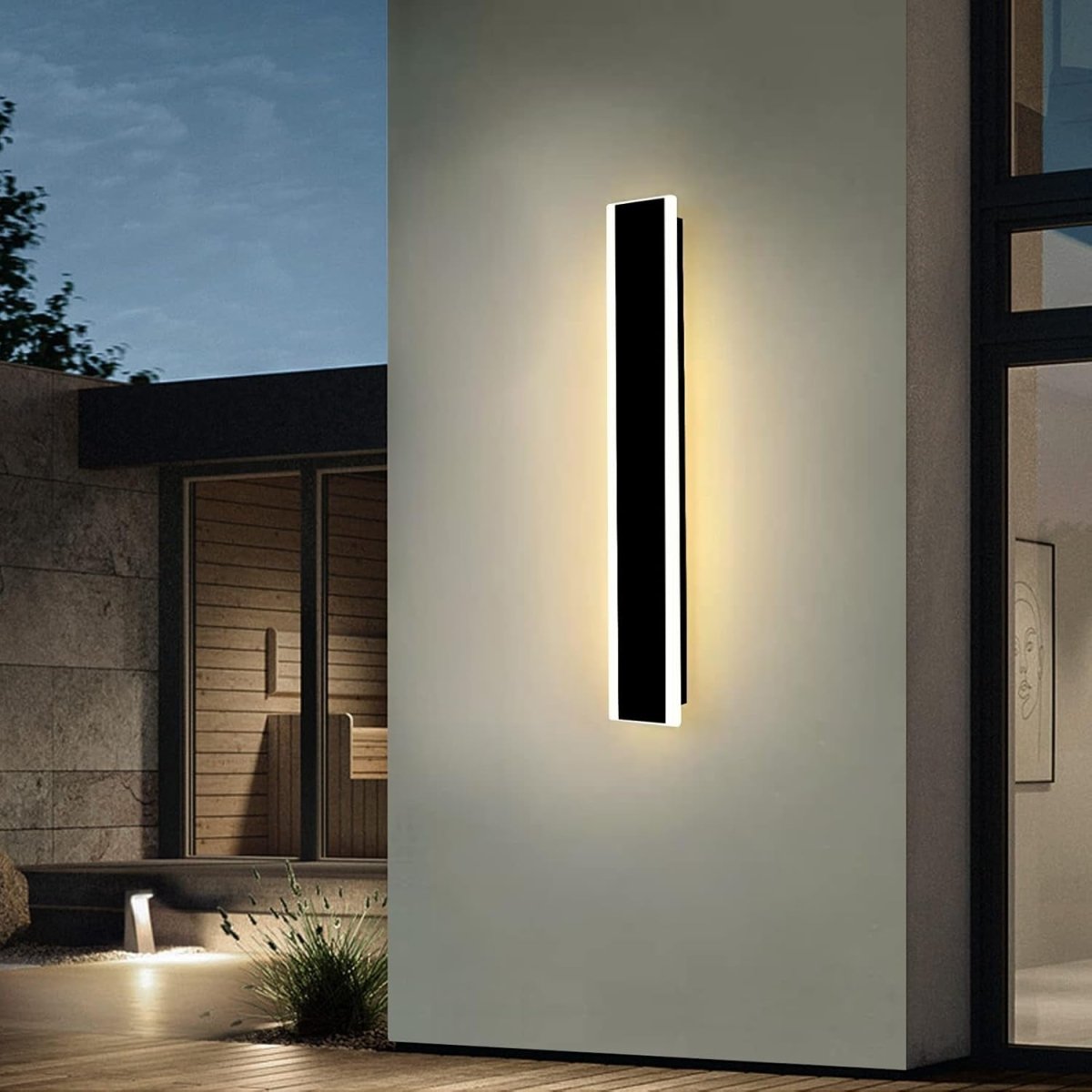 60CM Stylish Outdoor Wall Light - 22W LED Garden Fixture with 3000K Warm White Glow & IP65 Waterproof for Hallways, Gardens, and Balconies - Demuva