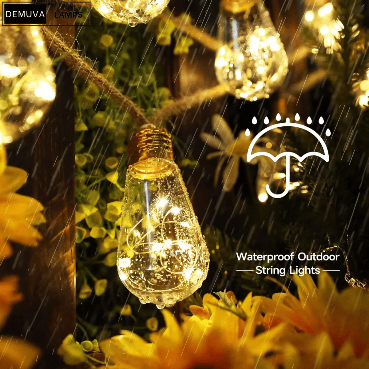 8M Solar Hemp Rope String Lights - Demuva