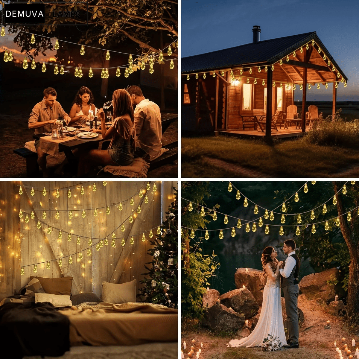 8M Solar Hemp Rope String Lights - Demuva