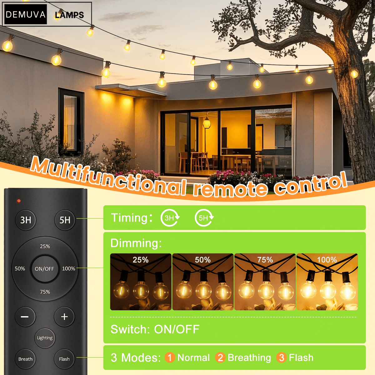 Brighten up your celebrations with our enchanting Fairy String Lights! ✨ Perfect for weddings, parties, and Christmas decor! 🎉 Remote control & dimmable features for the ultimate ambiance! 🌟 Available in 20M, 30M, and 45M lengths! - Demuva
