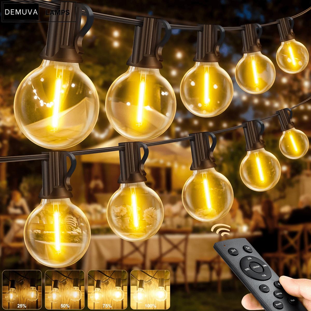 Brighten up your celebrations with our enchanting Fairy String Lights! ✨ Perfect for weddings, parties, and Christmas decor! 🎉 Remote control & dimmable features for the ultimate ambiance! 🌟 Available in 20M, 30M, and 45M lengths! - Demuva