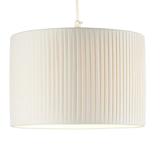 Chic Double Pleated Cotton Drum Lamp Shade - Demuva