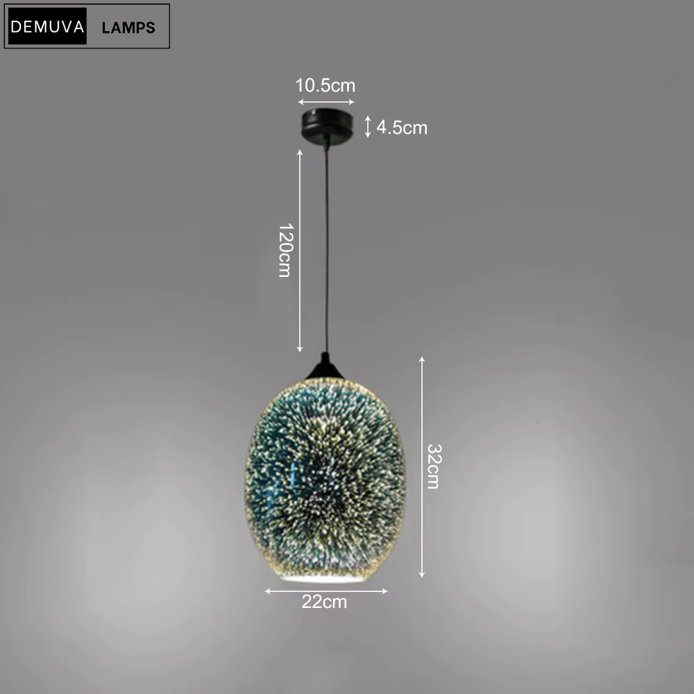 Creative 3D Fireworks Ceiling Lamp Modern Colourful Glass Pendant Light - Demuva