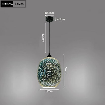 Creative 3D Fireworks Ceiling Lamp Modern Colourful Glass Pendant Light - Demuva
