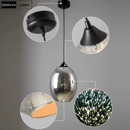 Creative 3D Fireworks Ceiling Lamp Modern Colourful Glass Pendant Light - Demuva