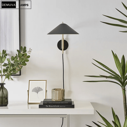 Elegant Wall Light - a sleek brushed metal reading lamp that embodies modern minimalism - Demuva