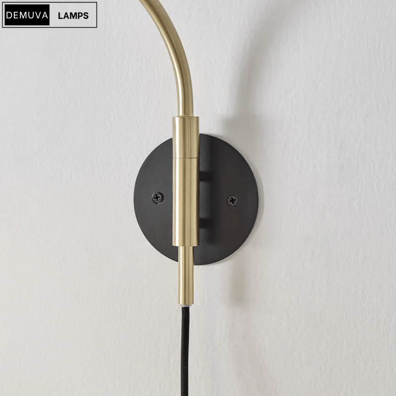 Elegant Wall Light - a sleek brushed metal reading lamp that embodies modern minimalism - Demuva