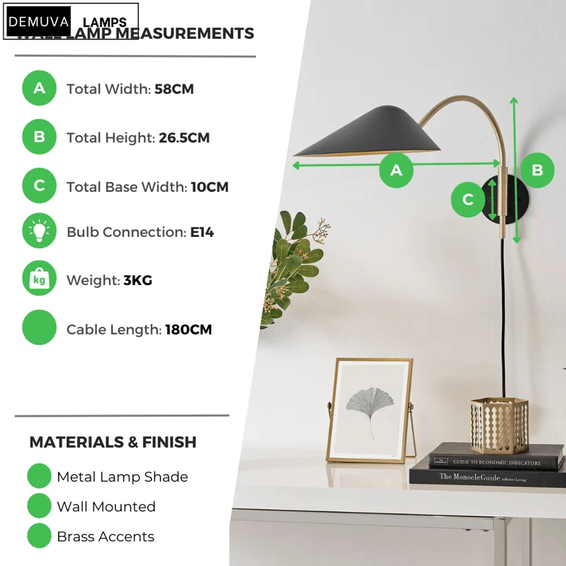 Elegant Wall Light - a sleek brushed metal reading lamp that embodies modern minimalism - Demuva