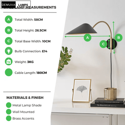 Elegant Wall Light - a sleek brushed metal reading lamp that embodies modern minimalism - Demuva