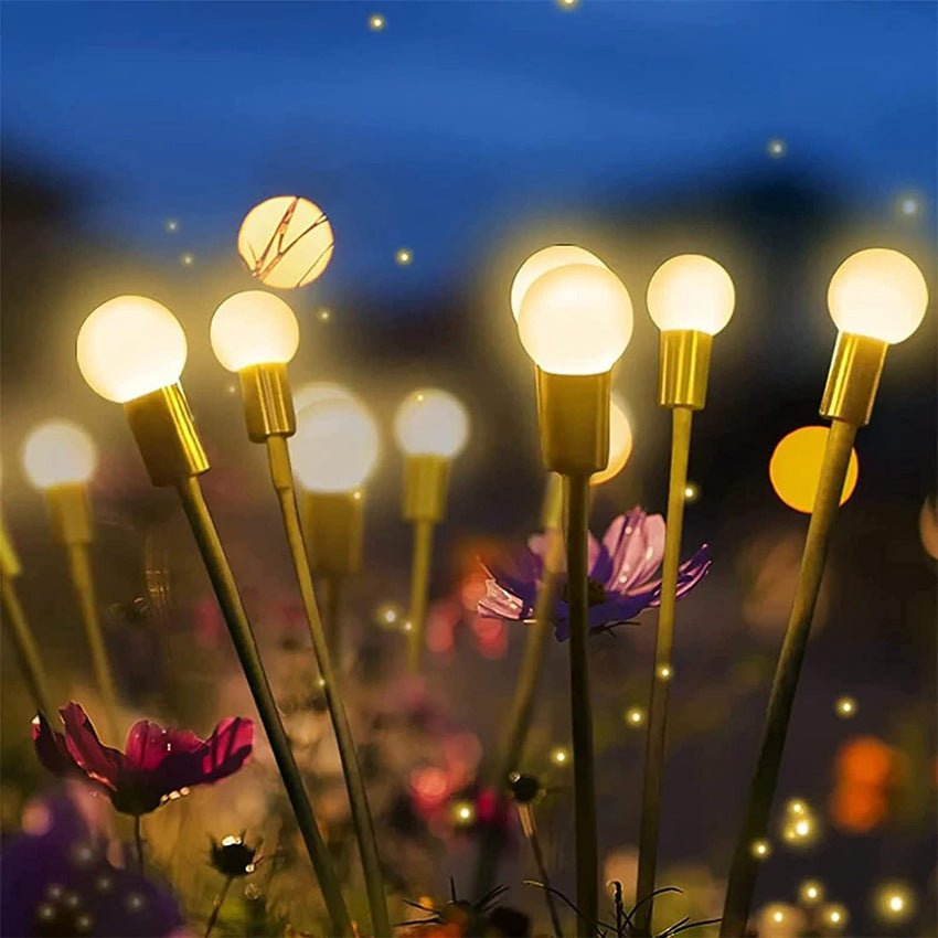 FireLume Solar Firefly Lights – Swaying LED Garden Decor with Warm or Colour - Changing Glow - Demuva