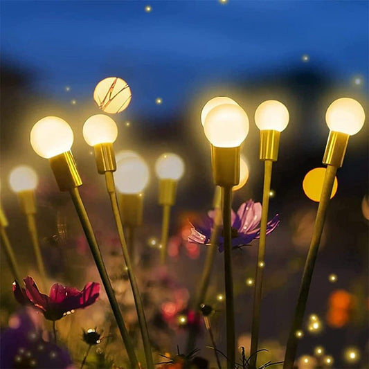 FireLume Solar Firefly Lights – Swaying LED Garden Decor with Warm or Colour - Changing Glow - Demuva