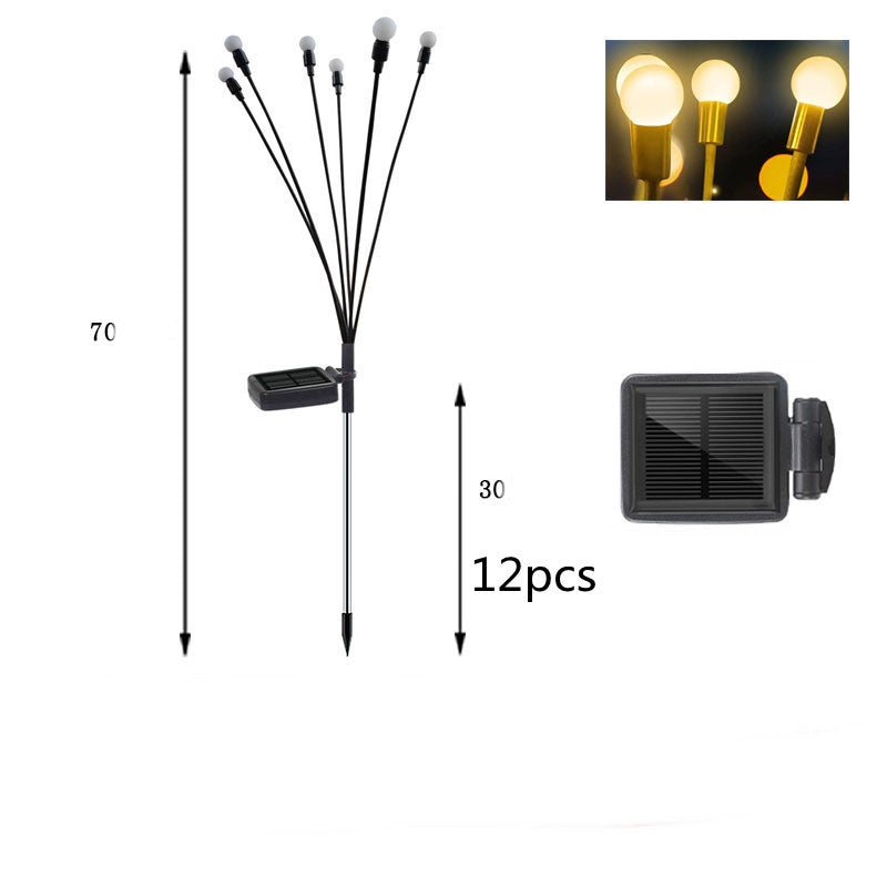 FireLume Solar Firefly Lights – Swaying LED Garden Decor with Warm or Colour - Changing Glow - Demuva