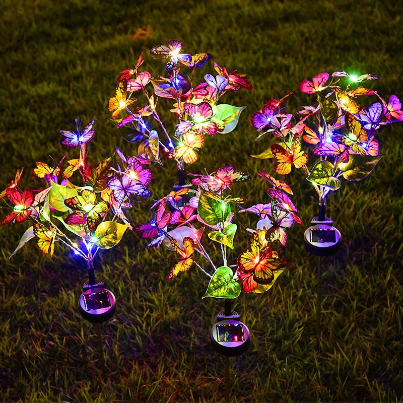 FluturaGlow Solar Butterfly Light – Colourful LED Garden Lantern for Courtyards & Lawns - Demuva