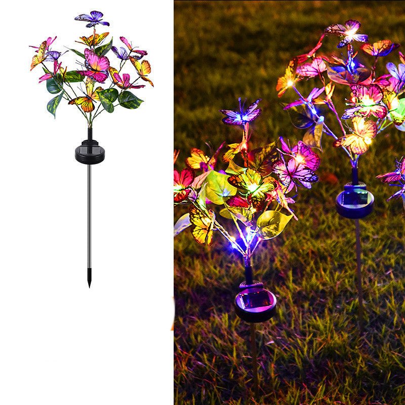 FluturaGlow Solar Butterfly Light – Colourful LED Garden Lantern for Courtyards & Lawns - Demuva