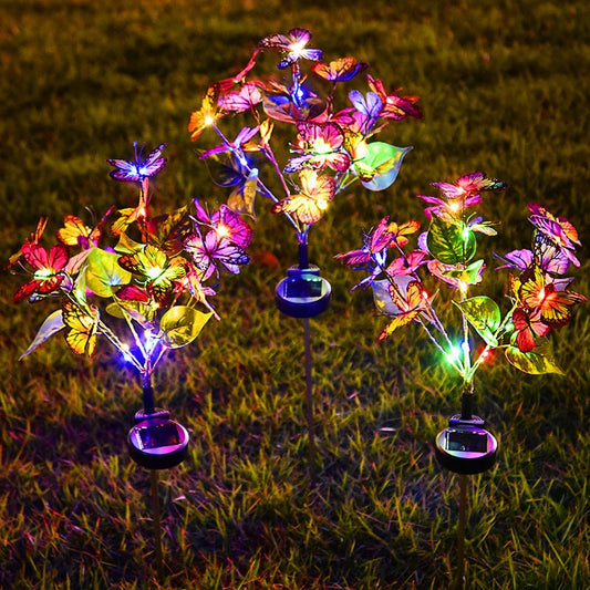 FluturaGlow Solar Butterfly Light – Colourful LED Garden Lantern for Courtyards & Lawns - Demuva