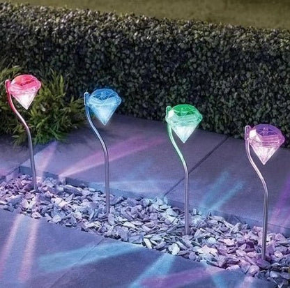 GemGlow Solar Diamond Garden Light – Colour - Changing LED for Outdoor Decor - Demuva